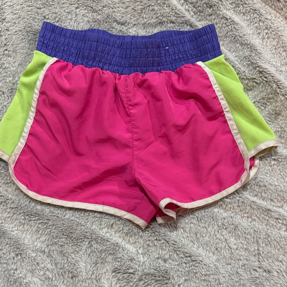Vibrant Pink, Purple, and Green Sketcher’s Girl's Athletic Shorts